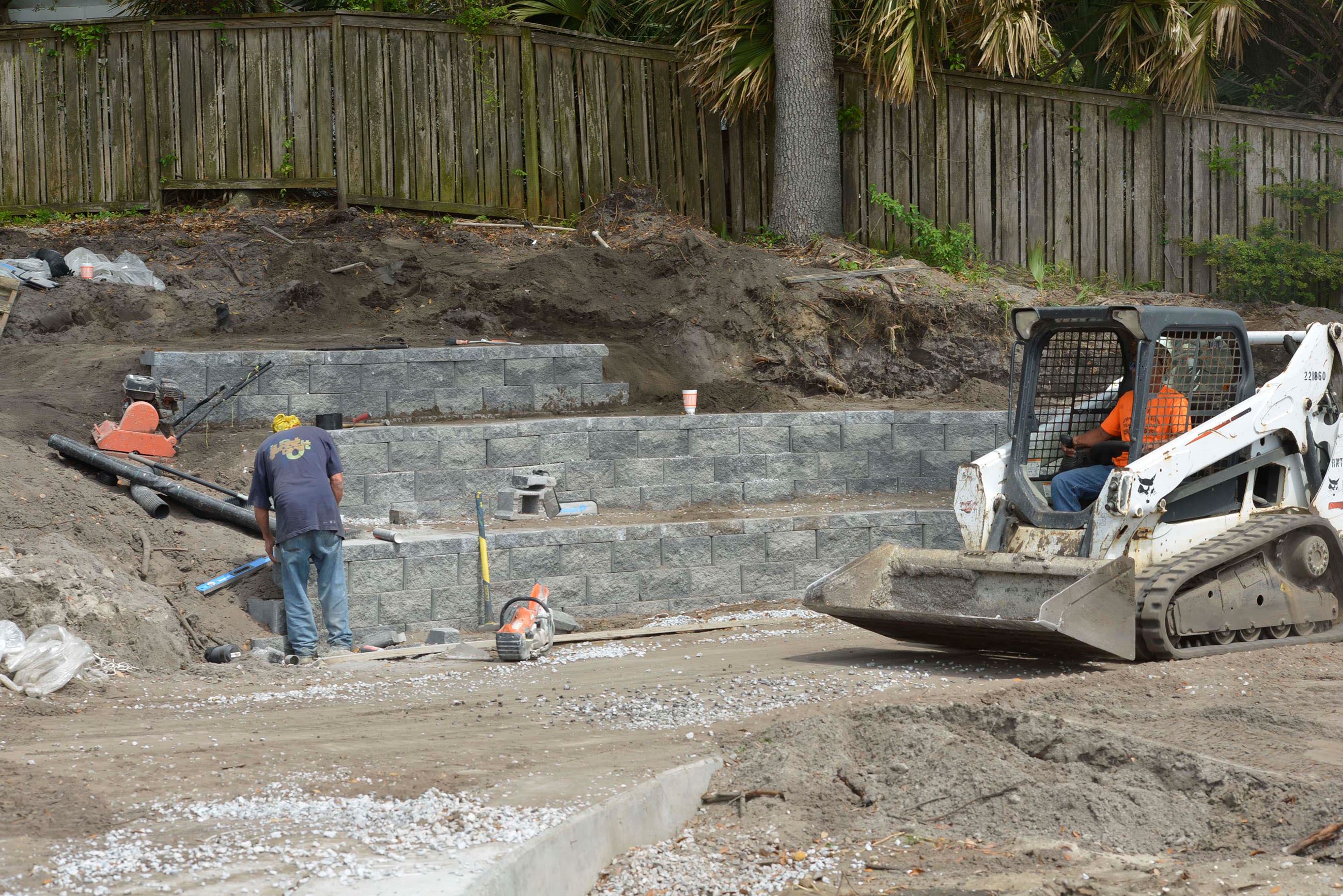 Construction of the boardwalk at the Fort Walton Beach Landing Park April 3, 2024.