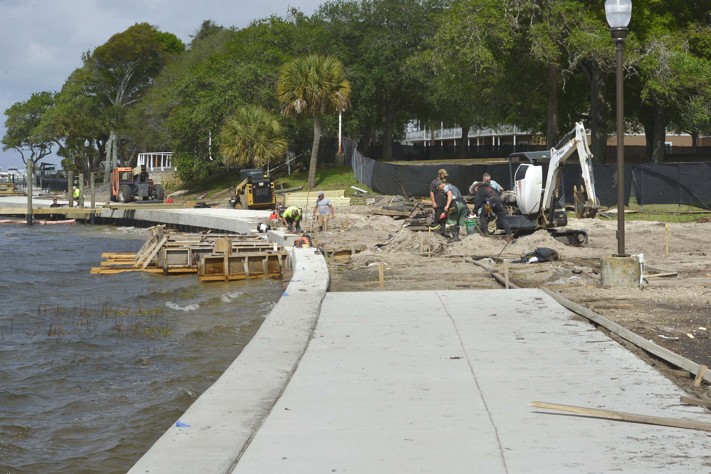Construction of the boardwalk at the Fort Walton Beach Landing from April 11, 2024.