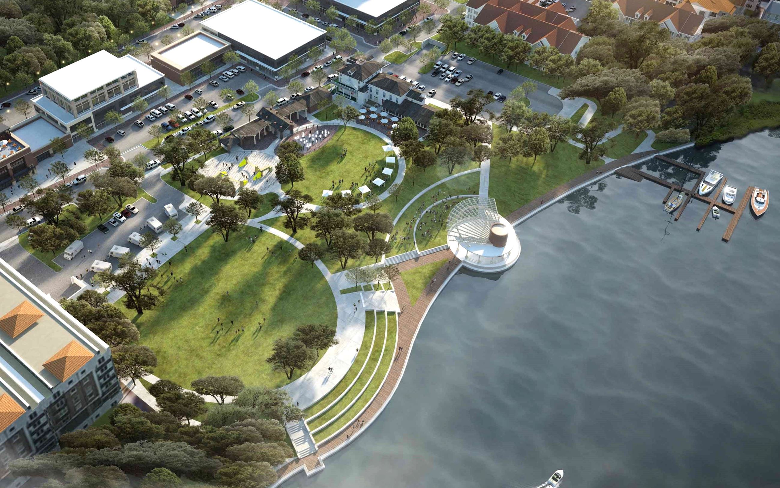 An artist's rendering of improvements to the Fort Walton Beach Landing Park.