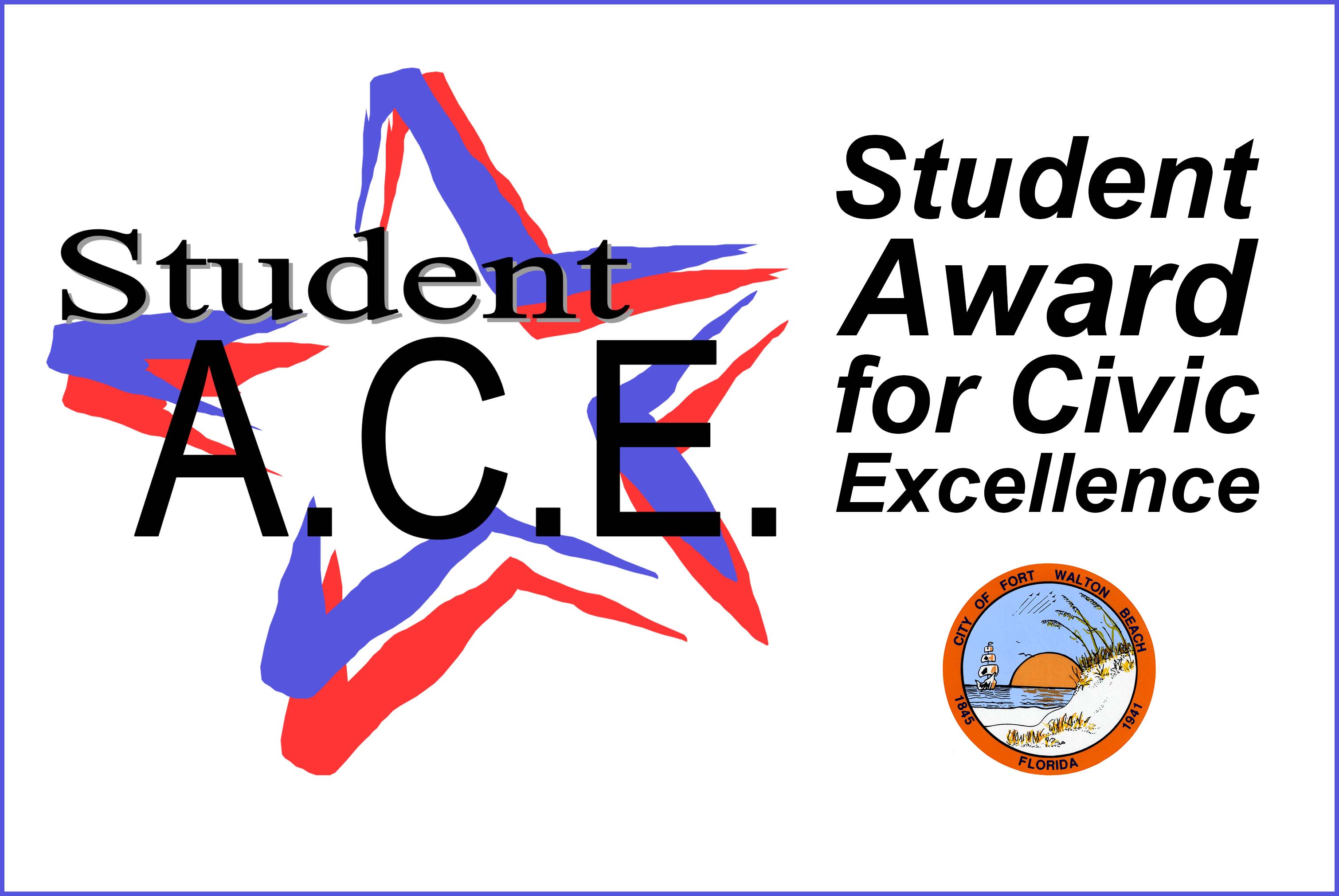 A logo for the City of Fort Walton Beach's Student Award for Civic Excellence.